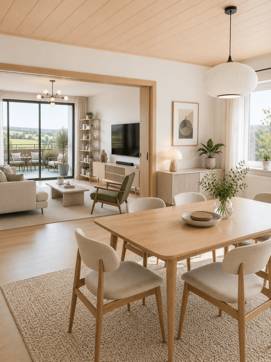 Wohn- und Esszimmer mit Terrasse KI Einfamilienhaus Angelburg