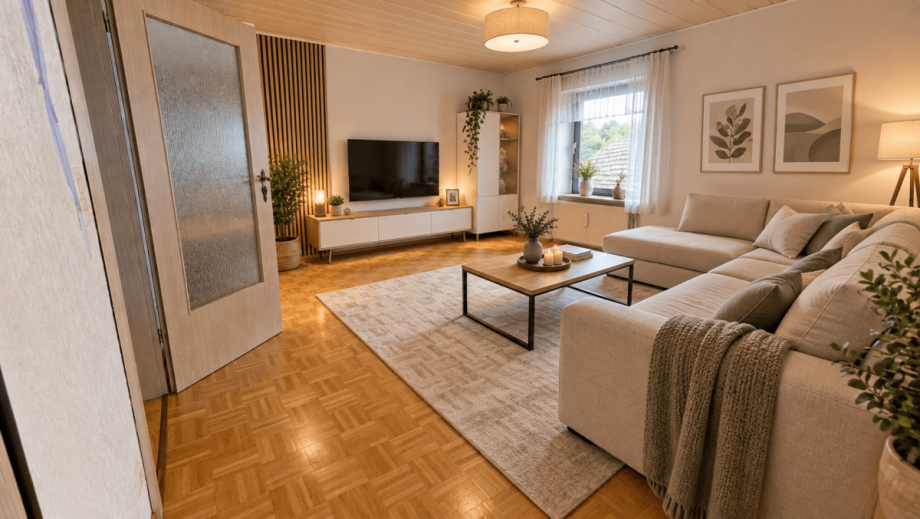 Wohnzimmer KI Einfamilienhaus Biedenkopf