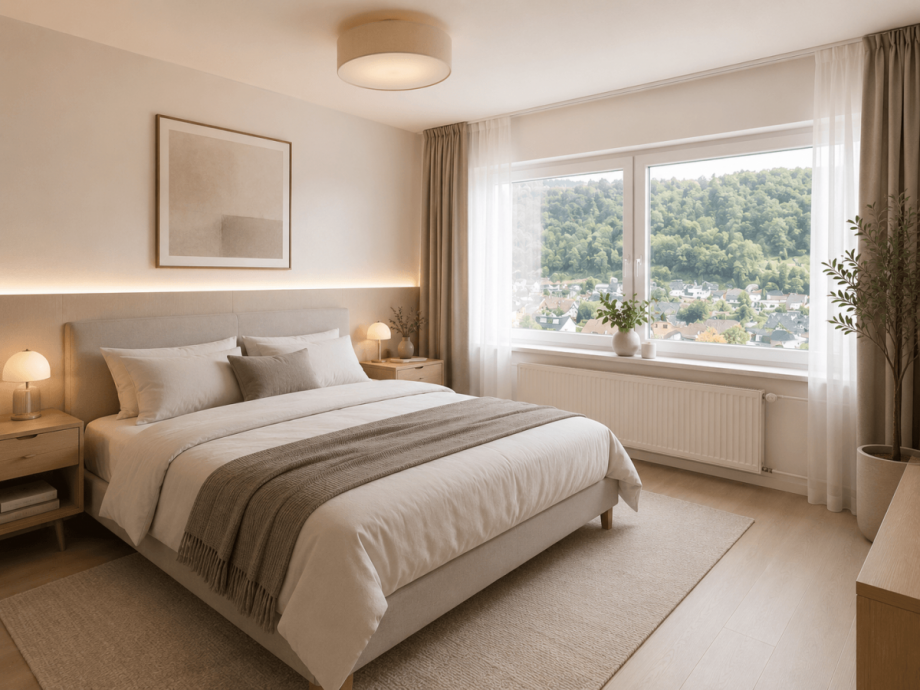 Schlafzimmer KI Einfamilienhaus Angelburg